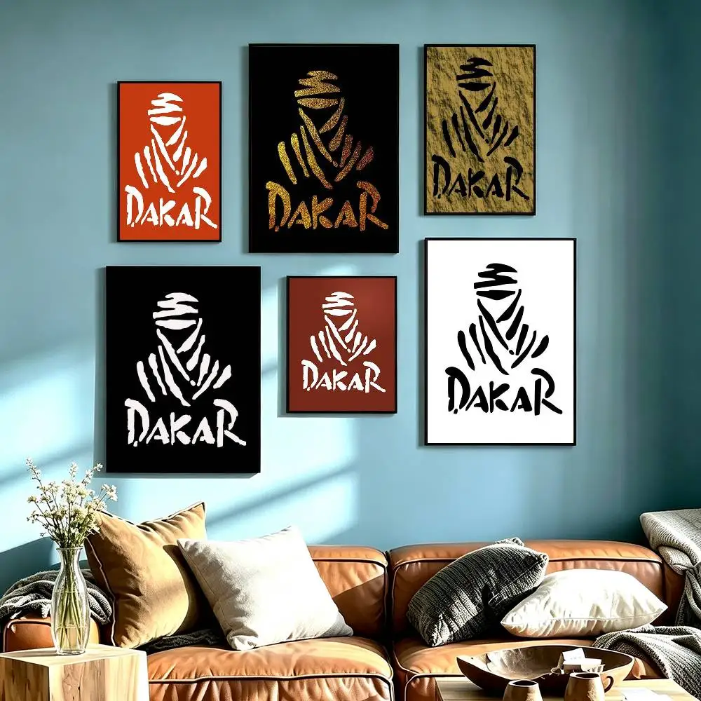 Racer Rally-Dakar Logo Poster Waterproof Wall Art Sticker For Bar Living Room Vintage Decor High Quality Print Gift