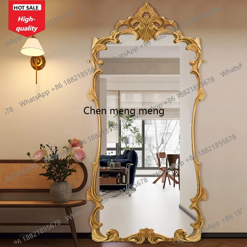 

c139 European retro carved full-length mirror household wall-mounted floor mirror household cloakroom