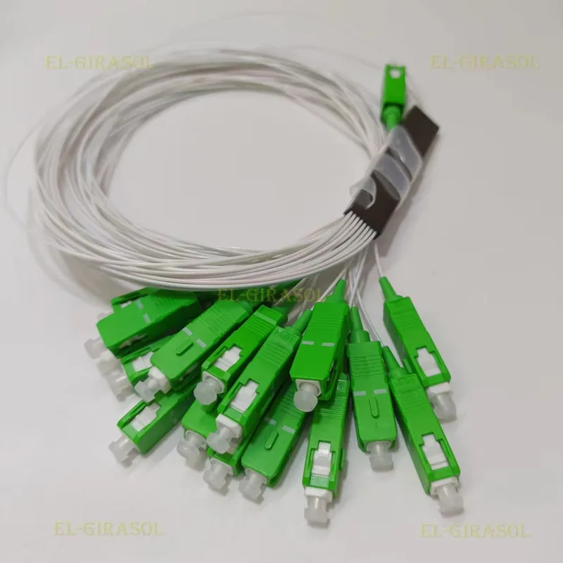 Divisor de fibra óptica, alta calidad, 1x2, 1x4, 1x8, 1x16, PLC SC/APC SM, modo único, 0,9mm, G657A1, 1m, FTTH, 10 unidades por lote, envío gratis