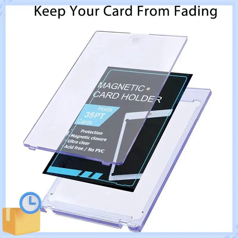 

Popular 10Pcs 35PT Hard Magnetic Card Holder For Idol Photo Cards Protector Sports Trading Card Toploaders Display Case