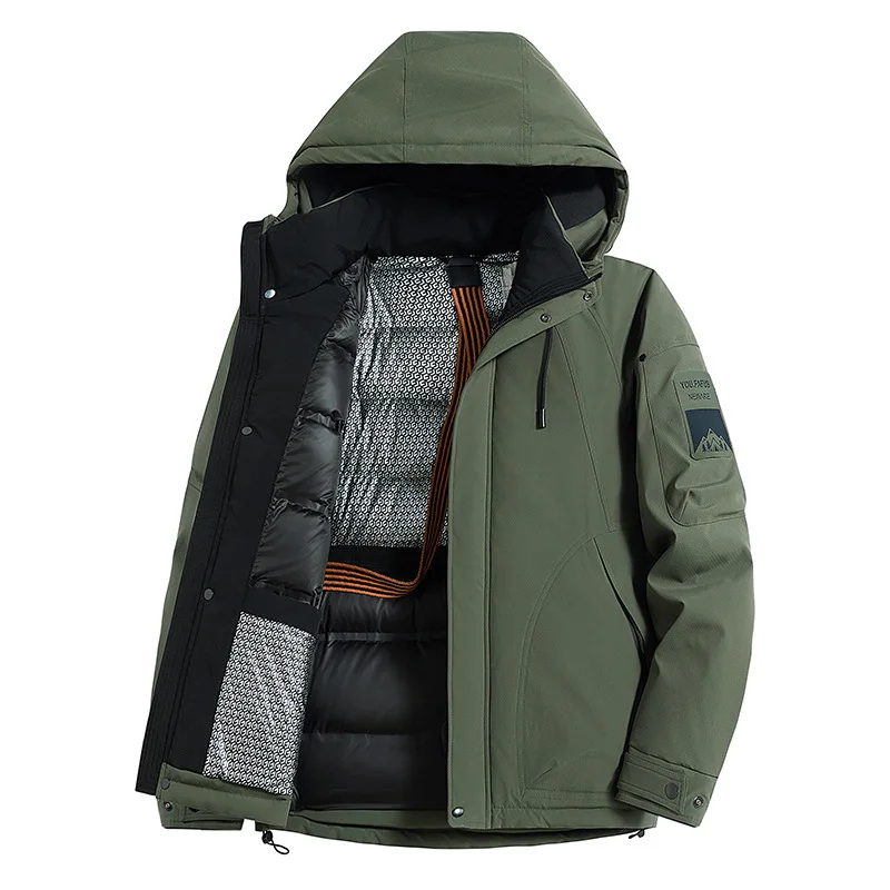 

Новая трендовая мужская зимняя куртка 2026 года: имитация двухслойности, ветрозащитная, немнущаяся, пуховая, с термоизоляцией, морозостойкая, теплая.