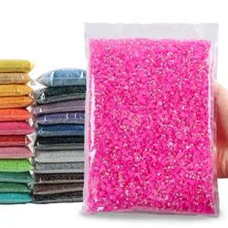 Big Pack Wholesale Resin Rhinestones Bulk FlatBack Jelly Rhinestone For DIY Craft Tumbler Crystals Glitters Stone For Nail Deco