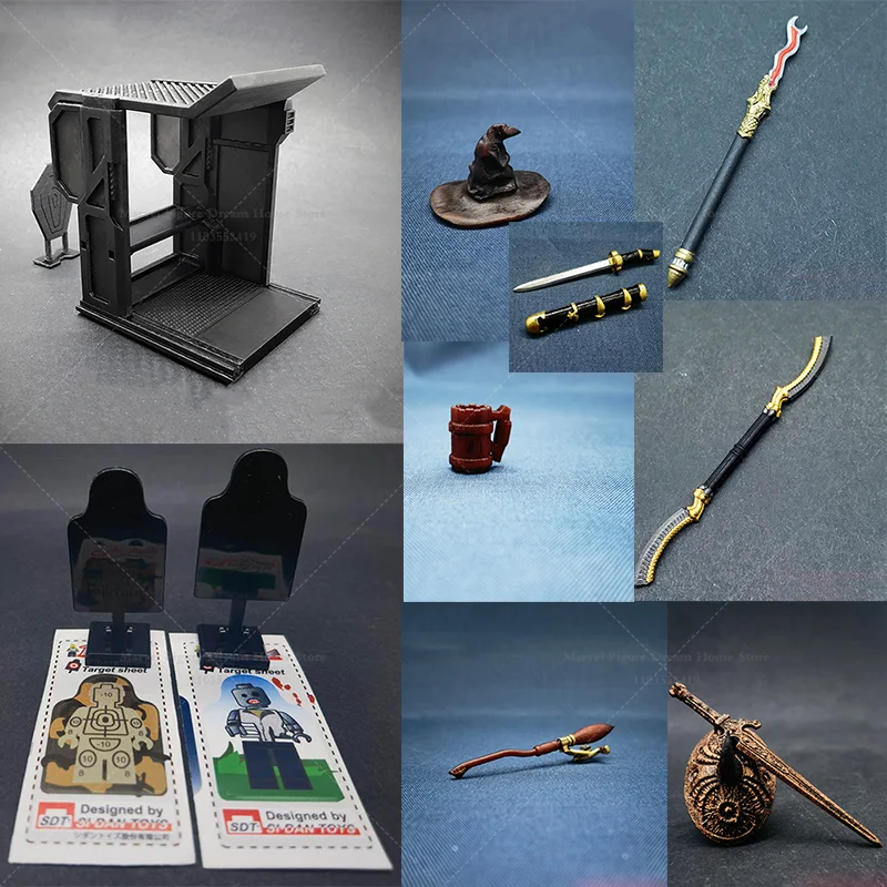 1/50 Scale Assembling Shooting Range Wizard Hat Broom Cup Mini Colored Printing Model Finished Product Micro Toys ArmyArms