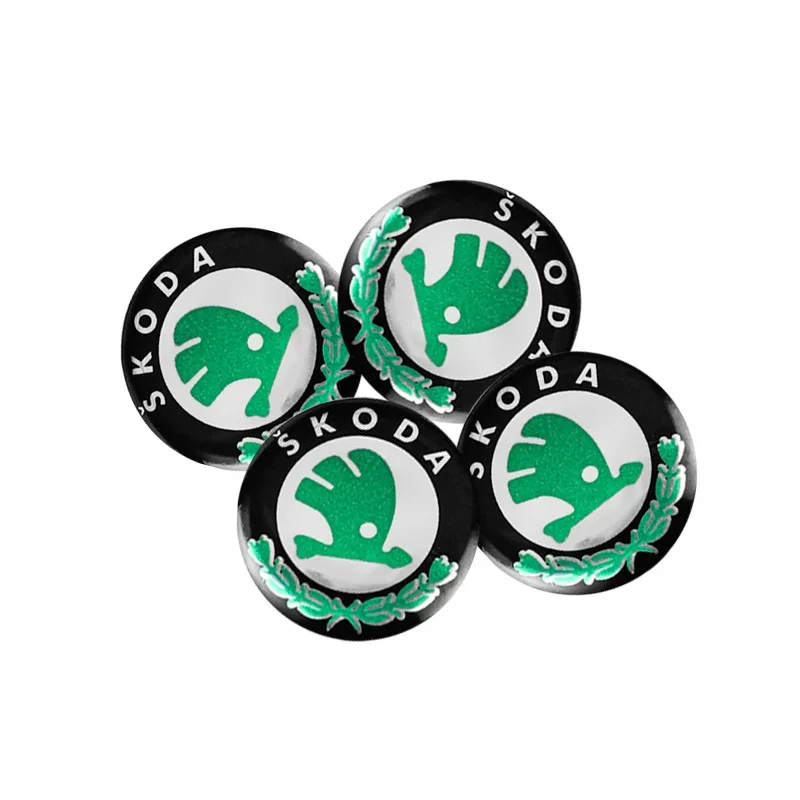14 مللي متر سيارة مفتاح بعيد ملصق الألومنيوم شعار مائي لسكودا اوكتافيا كودياق فابيا Derivati اليتي Enyaq A7 رائع سريع Kamiq كاروك #6