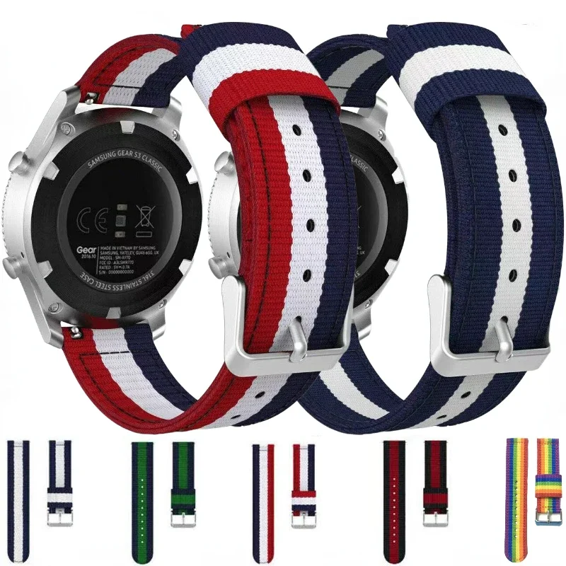 22mm 20mm Nylon Strap For Samsung Galaxy Watch 3/4/5/6/Classic Bracelet Band For Amazfit GTR/GTS Huawei Watch 3-4 GT2/3/Pro Belt