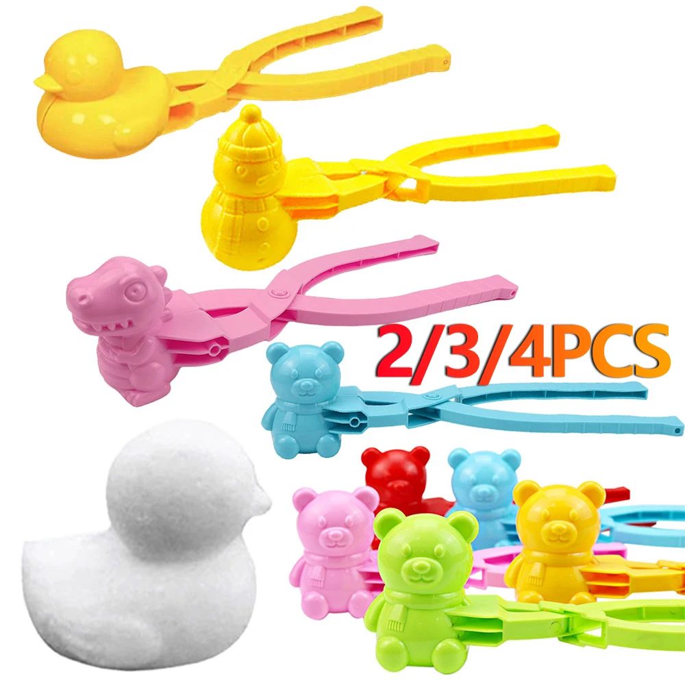 2/3/4pcs Duck Rice Mold DIY Sushi Mold Onigiri Mold Snowball Maker with Handle Winter Animal Snow Toys for Kids and Adults