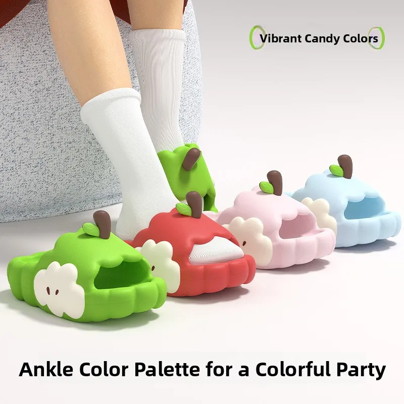 

Милые и популярные тапочки-яблочки для летних пар, для дома.