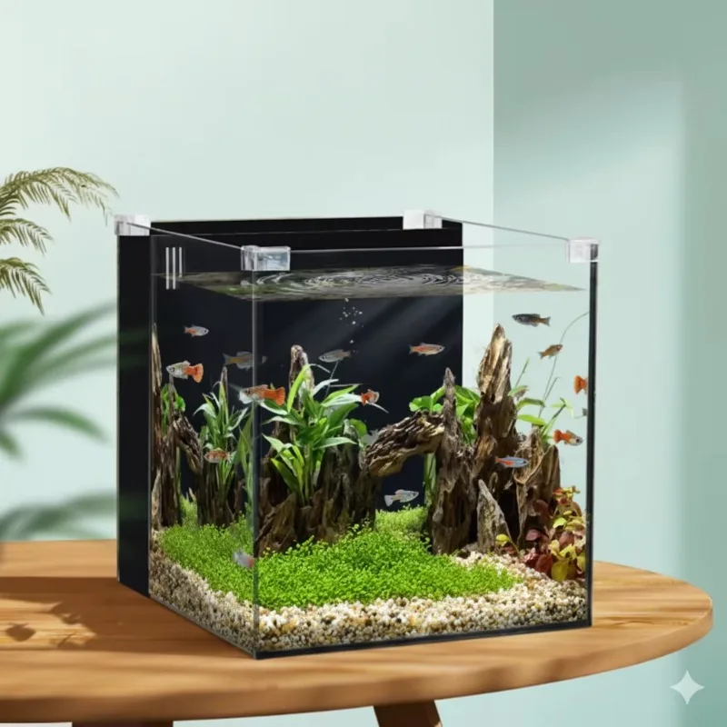 aquarium-ultra-blanc-ecologique-pour-salon-petit-aquarium-de-bureau-avec-filtre-arriere-necessitant-peu-de-changements-d'eau-aquarium-paysager-pour-tortues-domestiques