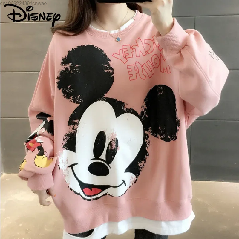 

Disney Mickey Mouse Essentials Hoodie Youth Women's 2000s Clothes Fashion Long Sleeve Shirt Hip Hop Grunge Yk2 Pullover Tops