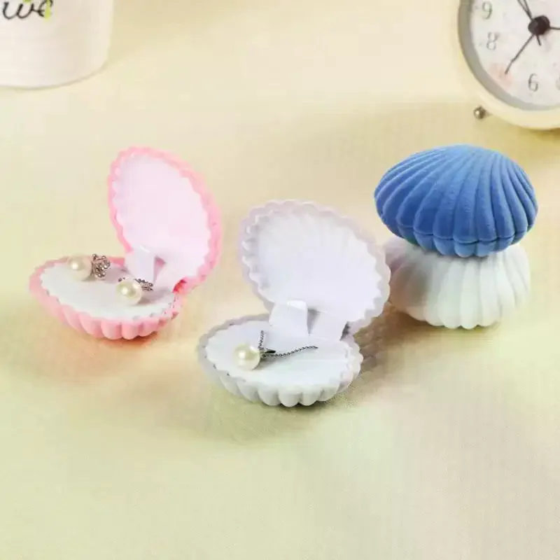 Cute Shell Crown Star Shaped Flocked Jewelry Boxes Soft Inner Lining For Storing Rings Necklaces Earrings Perfect Gift For Girls