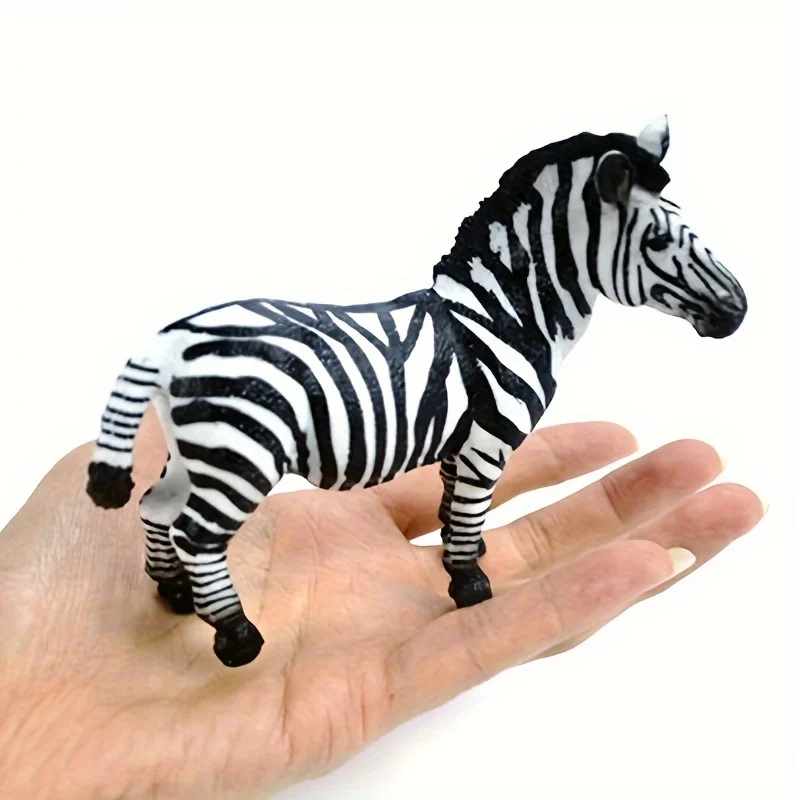 Realistic Zebra Figurine Toys,Zebra Family Model Figure Forest Animals Figurines Toys Model Desktop Decoration Educational Toy