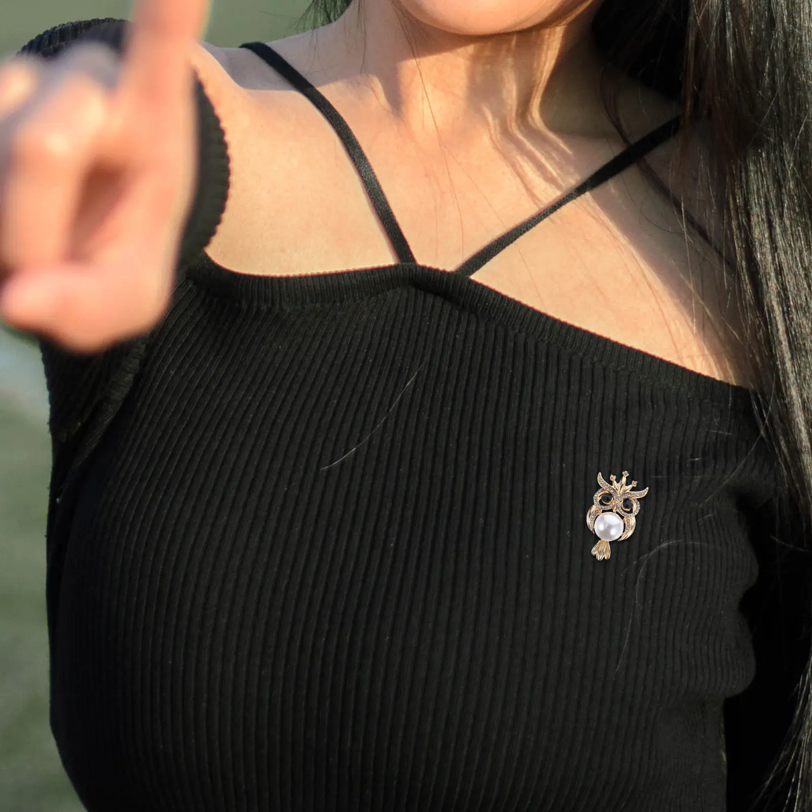 Cute Owl Brooch for Women Rhinestone Alloy Animal Brooch Pin Elegant Decorative Jewelry Sweater Dress Coat Formal Casual Outfit