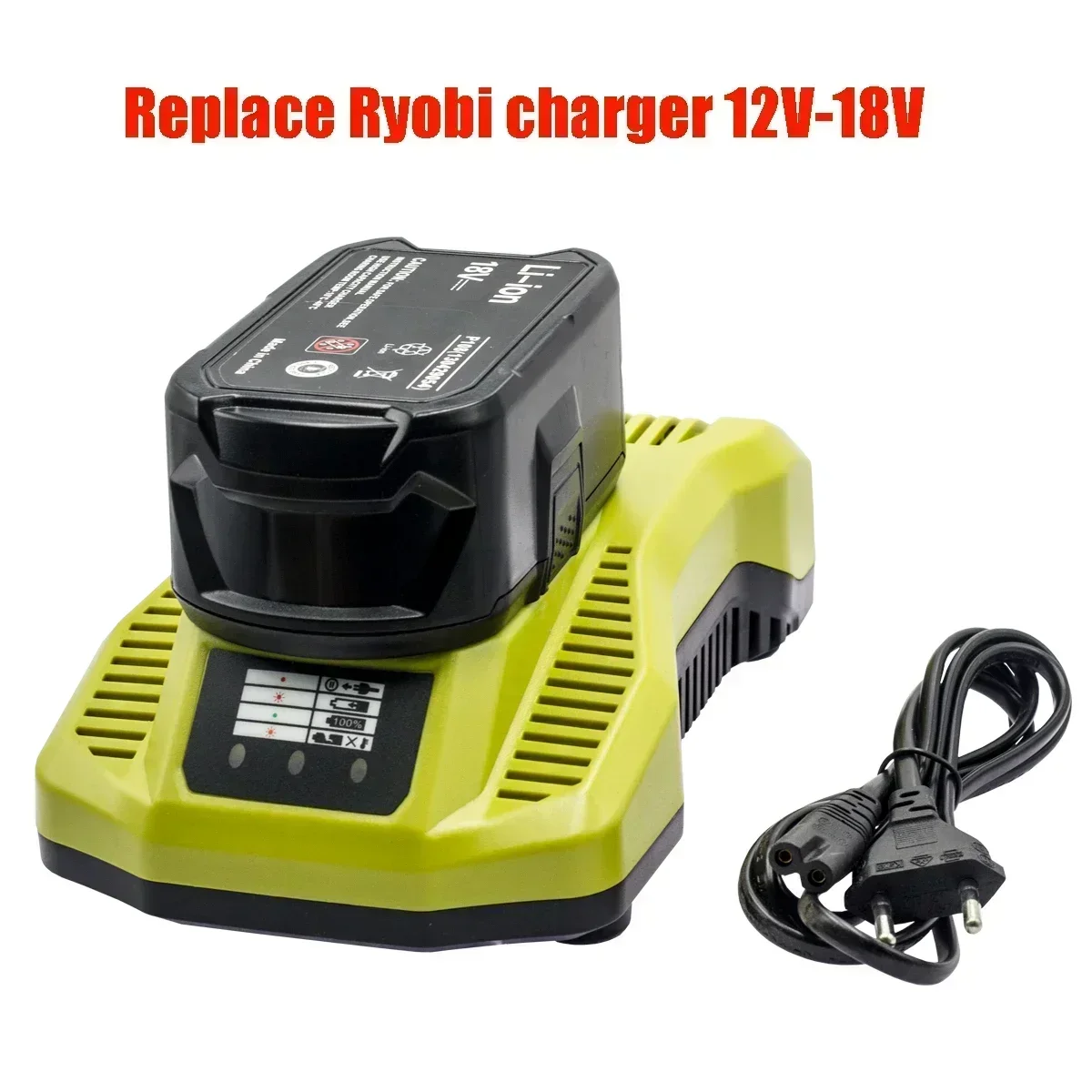 Alat daya nirkabel pengganti Ryobi ONE18V BPL1820 P108 P109 P106 RB18L50 RB18L40 baterai Lithium Ion 9800mah 18Vcharger