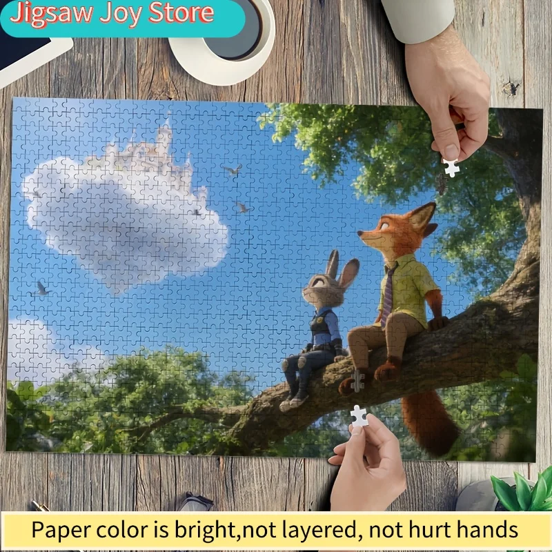 1000pcs Disney Zootopia Judy & Nick Wilde Poster Puzzle - & Brain, Movie, / Game for Birthday Gift, Room Decor