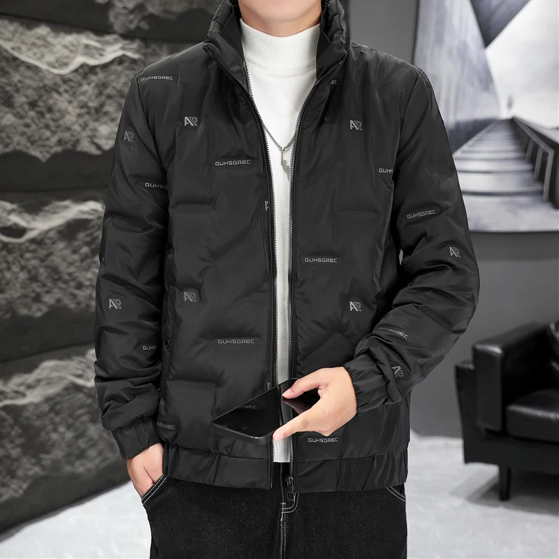 

Lightweight Thiened ort down Jaet Men's Stand Collar Winter Clothes Casual Warm Outerwear Faionable Urban Sle