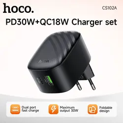 CS102A PD 30W  USB A USB C Ultra Thin Portbale Mini Quick Phone Charger EU For iPhone 17 16 15 Pro Max Xiaomi Samsung Huawei