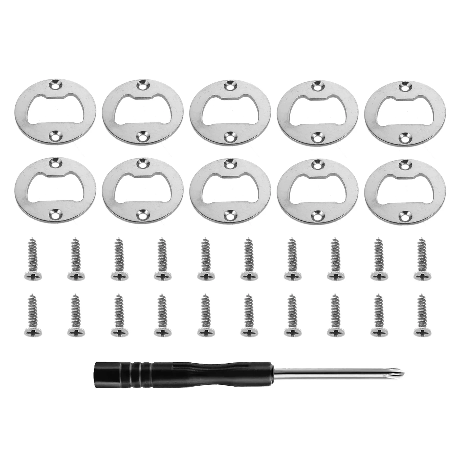 10Sets 40Mm Diy Bier Flesopener Insert Kits Voor Hars Schimmel Muur Opknoping Wijn Bier Flesopeners Met schroeven Keuken Bar Tool
