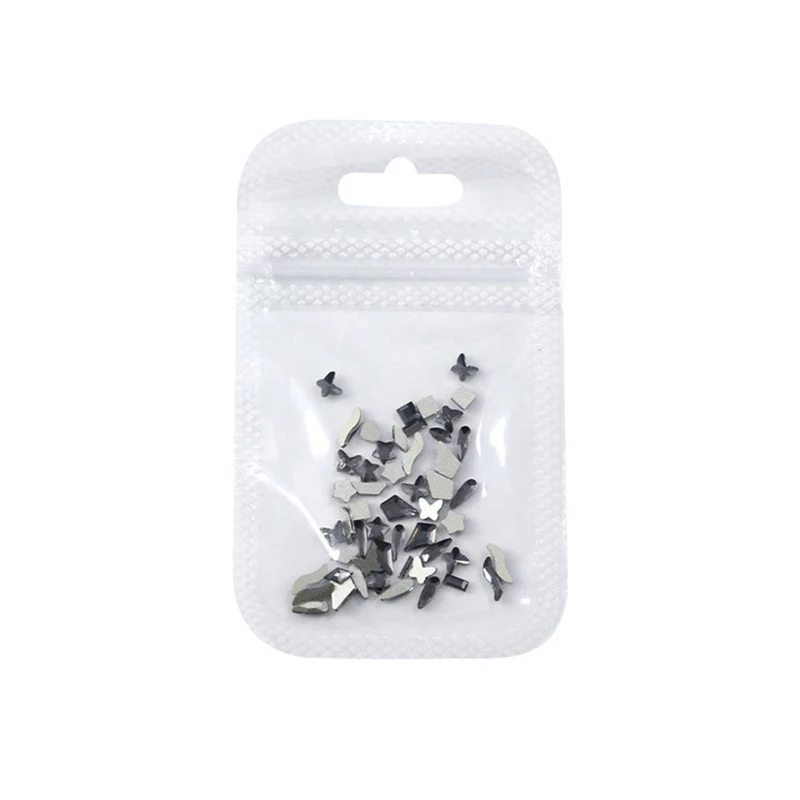 50Pcs Mini Flat Back Nail Art Rhinestones Nail Decoration Black Glass Crysta For DIY Manicure Decoration Diamond Akcesoria