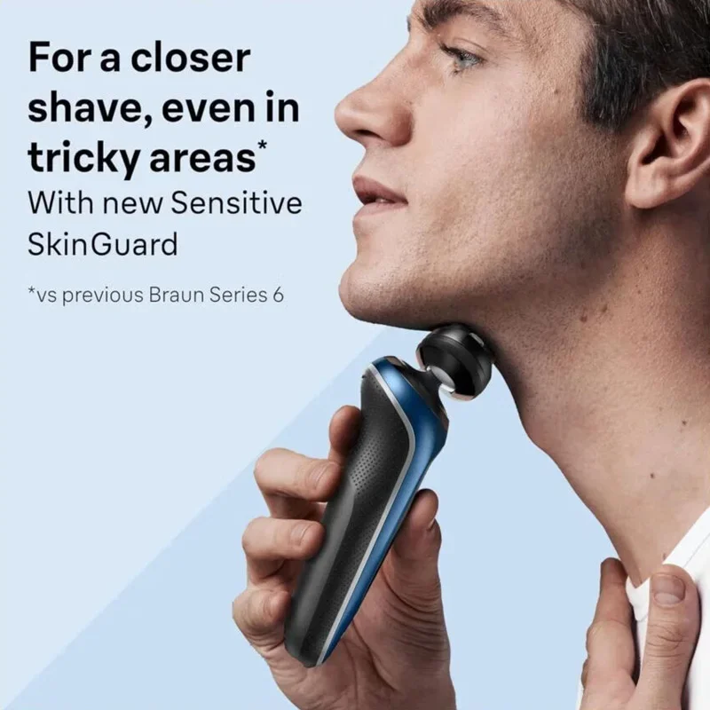 Braun kepala pencukur 64B, dengan alat pencukur kulit sensitif, pengganti Foil Cutter 3 pisau mengambang untuk Braun Series 6 6 Pro pisau cukur elektrik