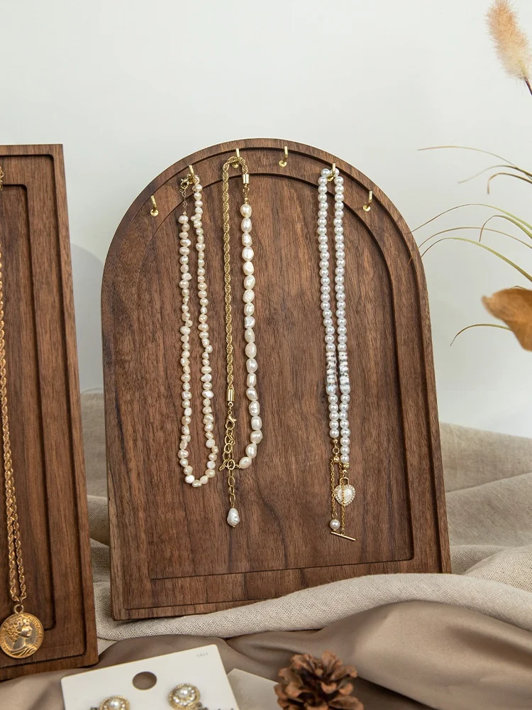high-end-black-walnut-necklace-display-stand-jewelry-pendent-hanging-board-vertical-storage-rack-for-fashion-accessories