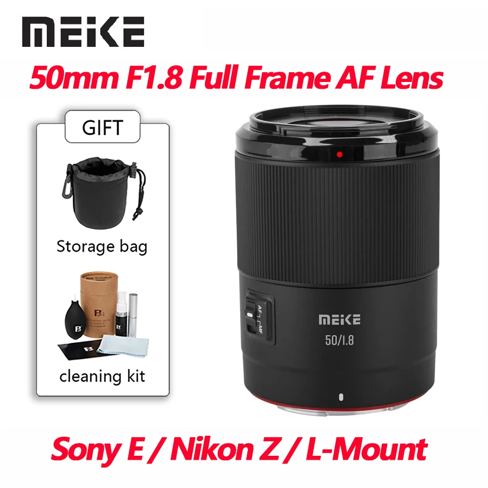 

Meike Полнокадровый 50 мм F1.8 объектив с автофокусом для Sony E /Nikon с Z-образным креплением для портретной фотографии