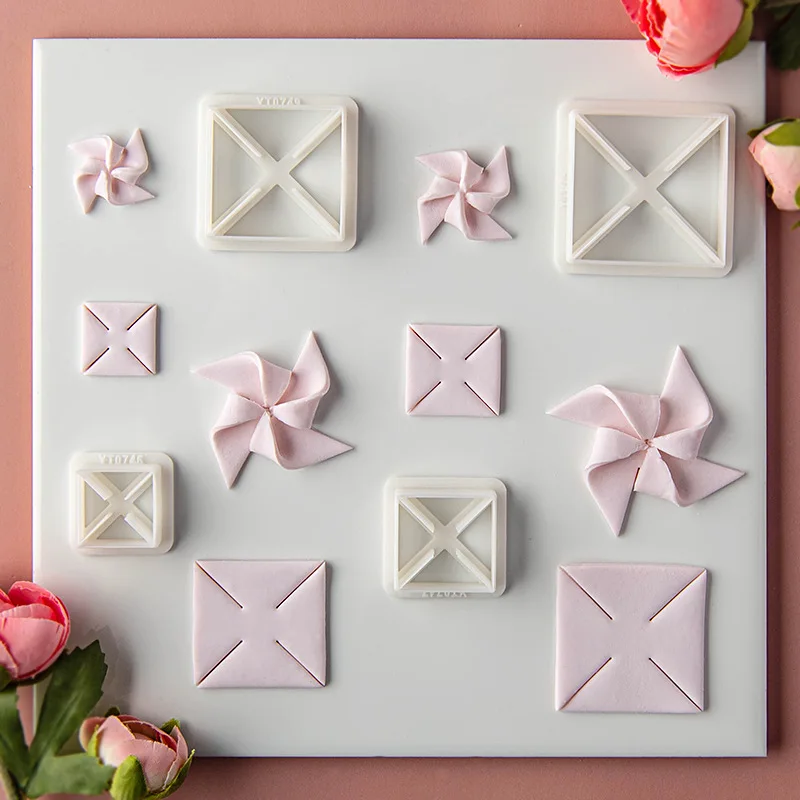

3 Sizes Geometric Windmill Series Polymer Clay Cutting Mold Folding Pendant Decoration Cutters Hand Tools For Earrings Making