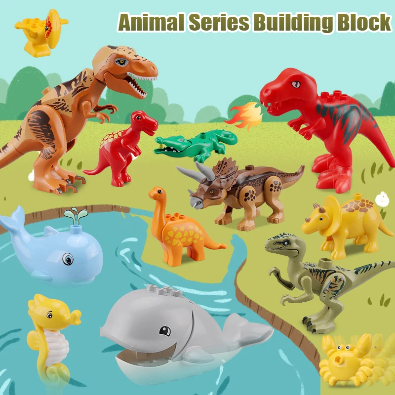 MOC Medieval Animal Zoo Farm Monster Building Blocks Gold Red Dragon Snake Action Figures Decoration City View Bricks Toys Gifts