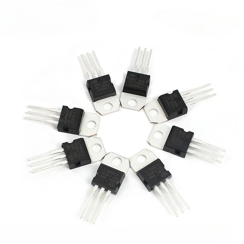 40PCS TO220 MOSFET Transistor Voltage Regulator Assortment Kit L7805/06/09/12/15 L7905/09 LM317T Kit Adjustable for DIY Repair