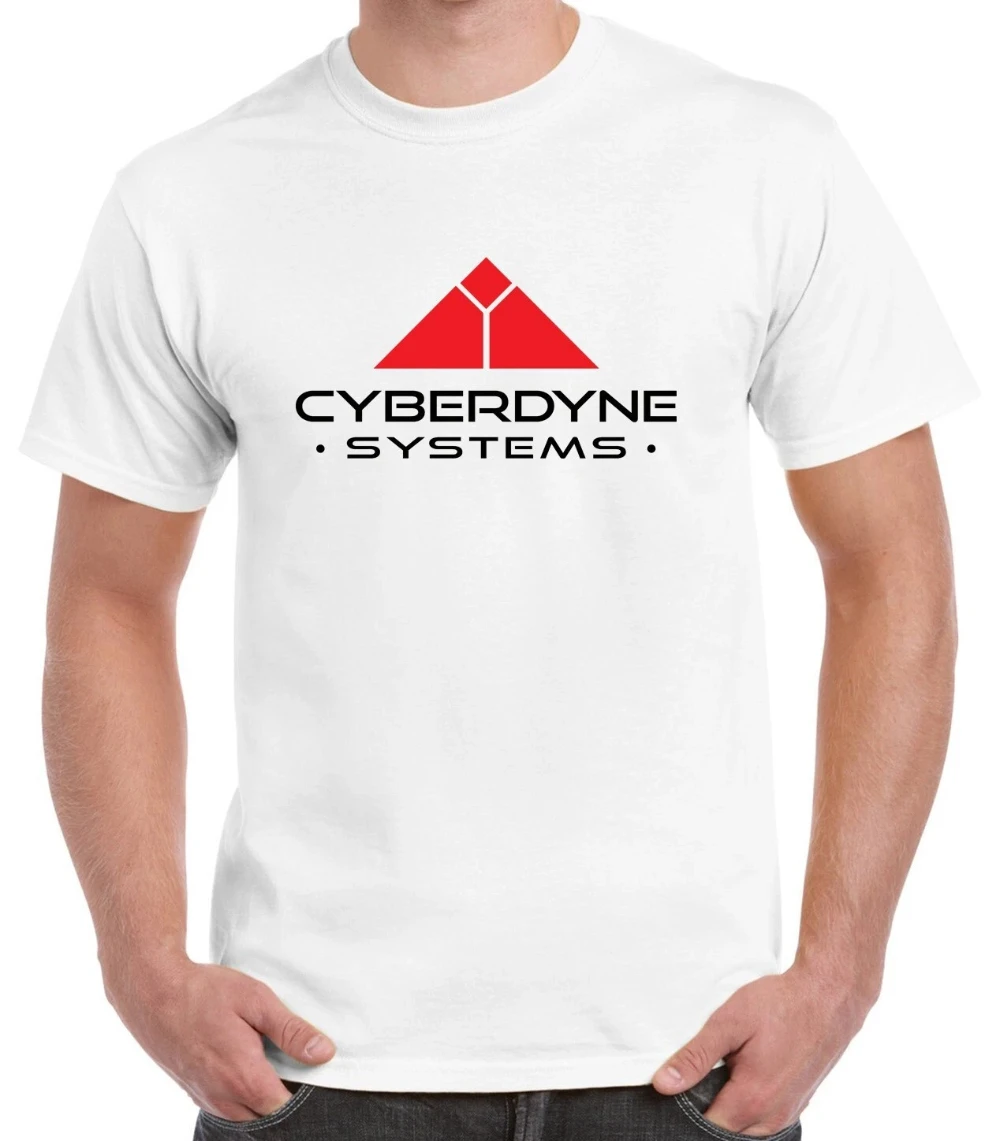 Cyberdyne Systems Retro Sci-Fi-Film-Themen-T-Shirt aus reiner Baumwolle, ganzjährig, lässige Mode, Streetwear-Shirt, Herrenbekleidung