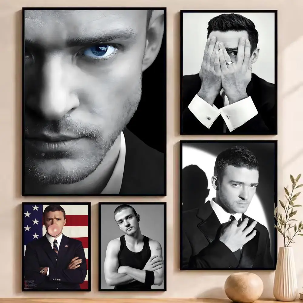 Hot Singer album j-Justin Timberlake Poster Waterproof HD Art Wall Decal Self-Adhesive Print. Aesthetic Home Room Decor for Liv