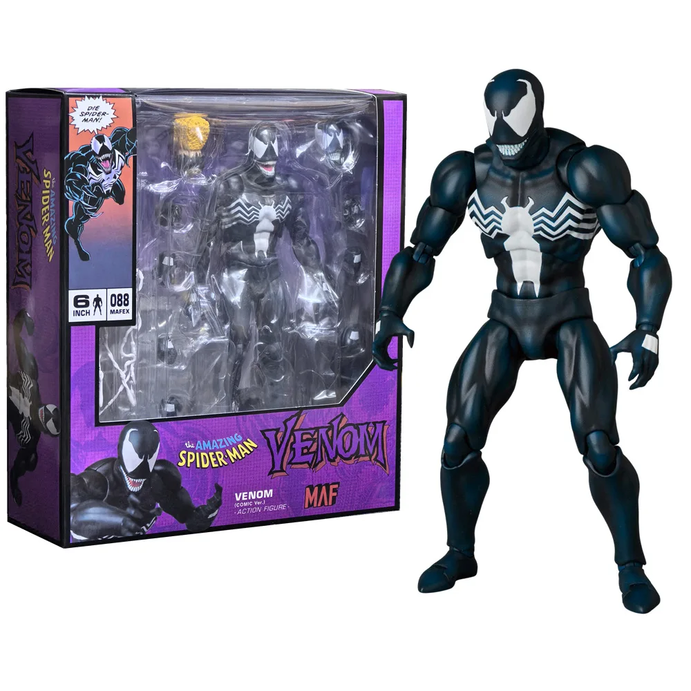 

Фигурка Venom Mafex 088, Человек-паук Venom Comic Ver Carnage Venom, сменная статуя лица, подвижная коллекционная модель игрушки
