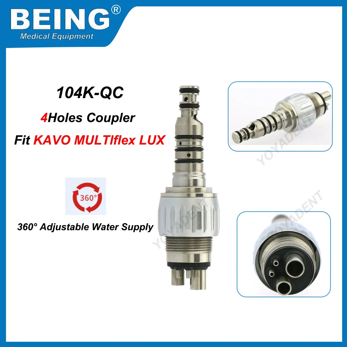 BEING/COXO Dental LED Coupling 2/4/6 Hole Coupling Fit KAVO NSK Sirona WH High Speed Handpiece