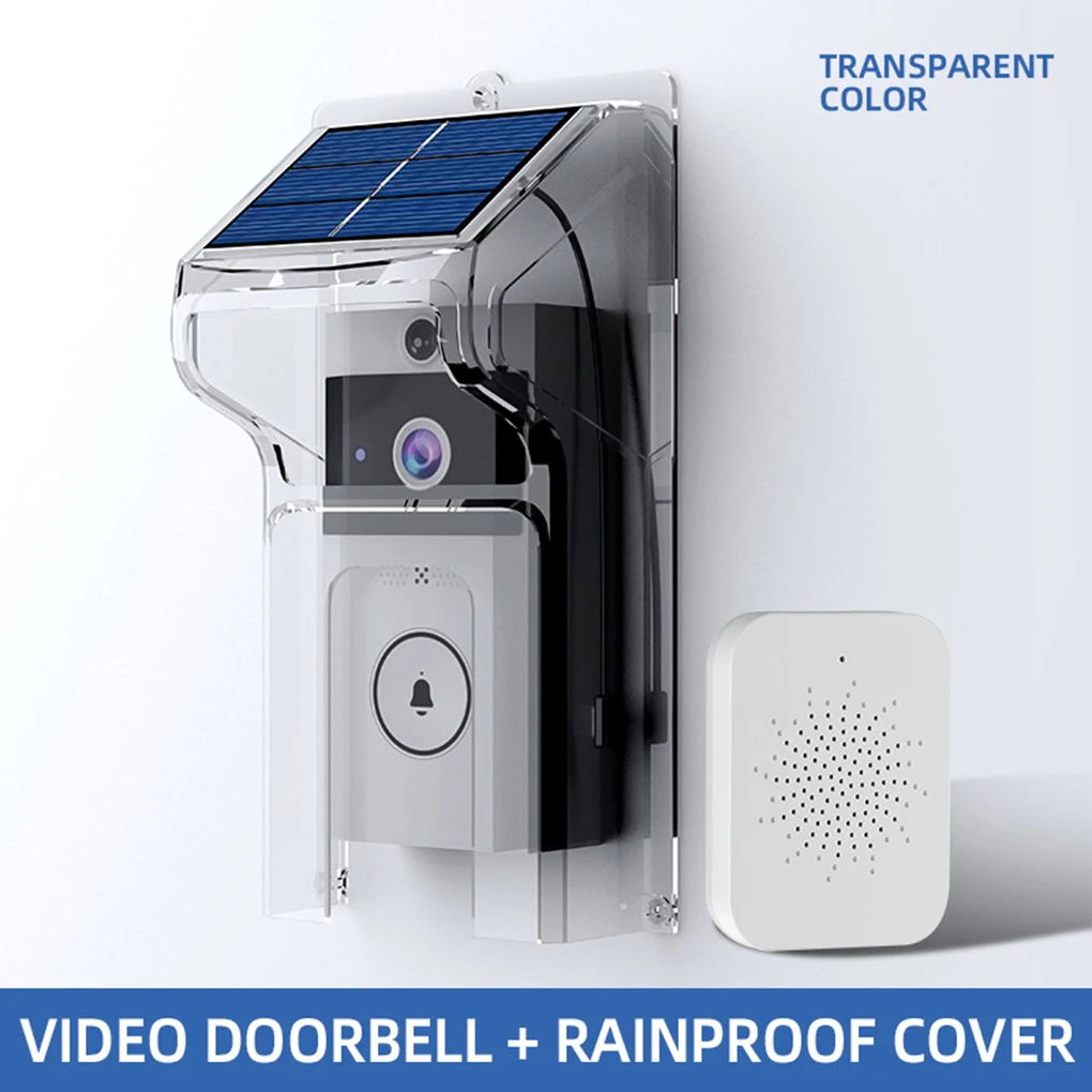 WIFI Visual Doorbell Camera Wireless Solar Charging Waterproof Night Vision Smart Home HD Doorbell Two-way Intercom Voice White