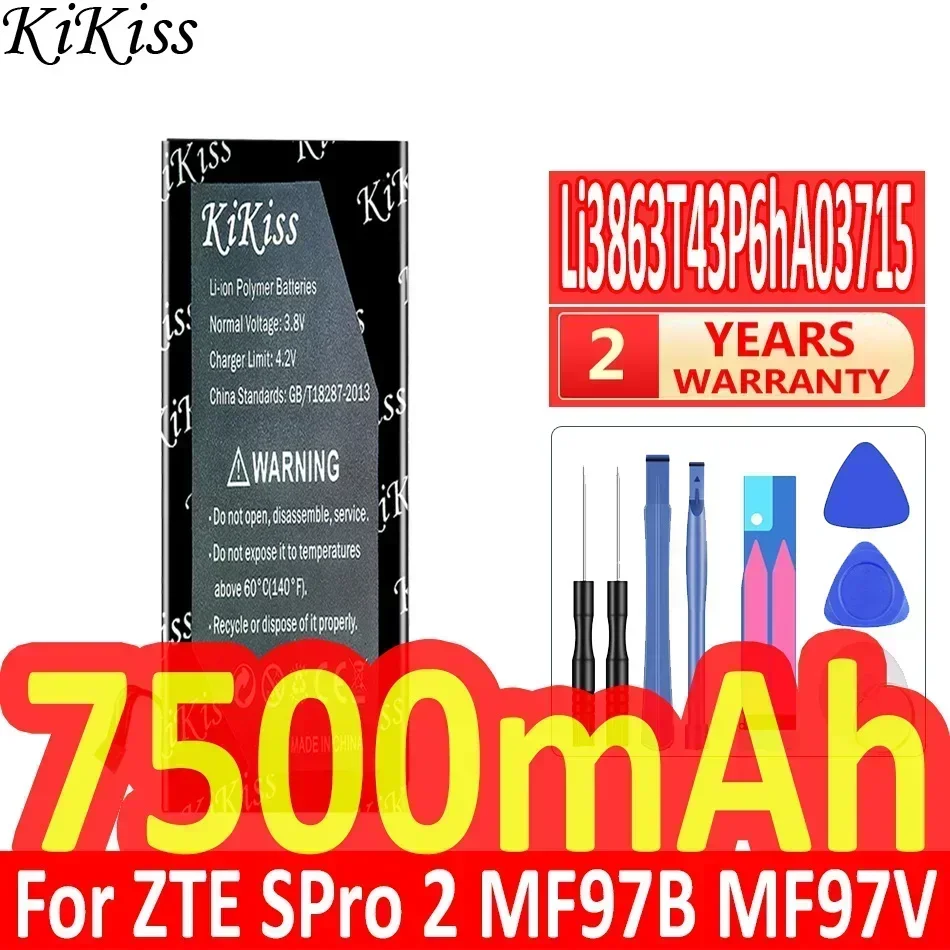 

Аккумулятор KiKiss 7500 мАч Li3863T43P6hA03715 для ZTE SPro 2 II S Pro 2 SPro2 Smart ZKB2A MF97 MF97B MF97V MF97G