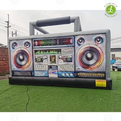 2023 Factory Price 80's Retro Mix Cassette Tape Gadget Case Inflatable Bounce House Portable Boom Box Bouncy Castle