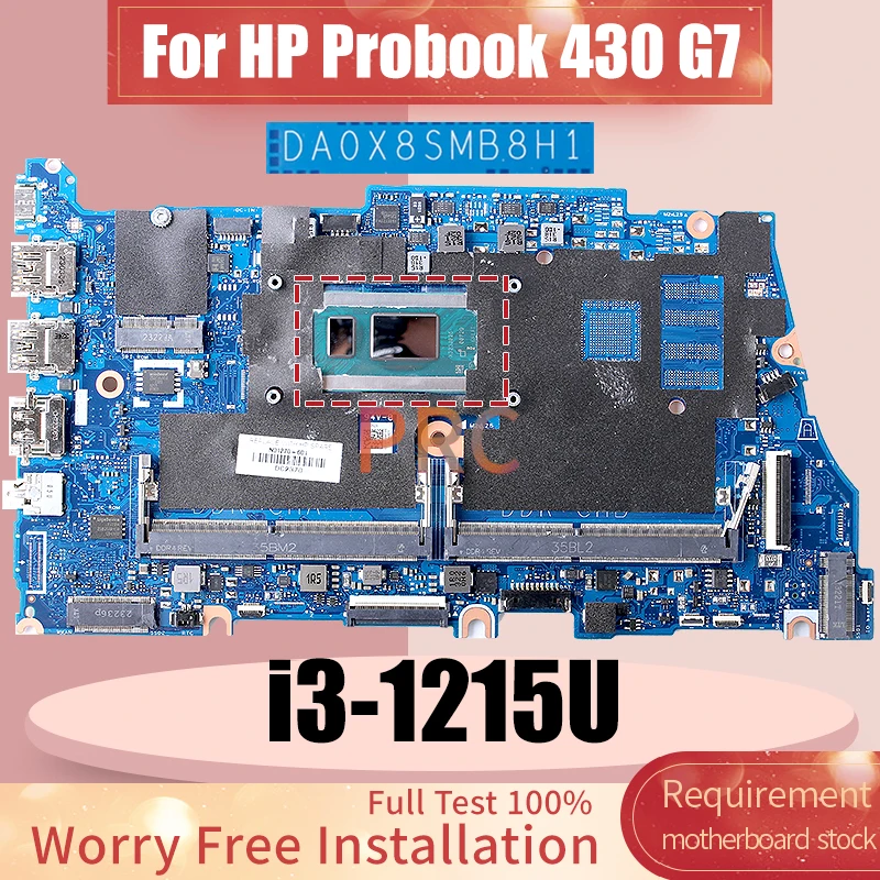 For HP Probook 430 G7 Laptop Motherboard DA0X8SMB8H1 SRLFT i3-1215U N01270-601 Notebook Mainboard