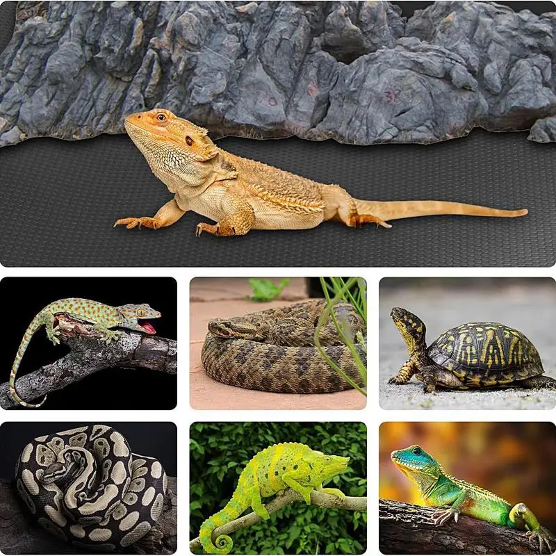 Reptile Terrarium Liner Cuttable Non-Adhesive Waterproof Substrate Mat Tank Accessories for Bearded Dragon Lizard Tortoise Gecko