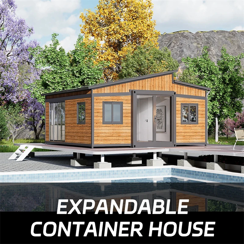 

Eco Friendly Container House and Modern Mobile House 20ft 40ft 3 Bedrooms Expandable Villa Garden