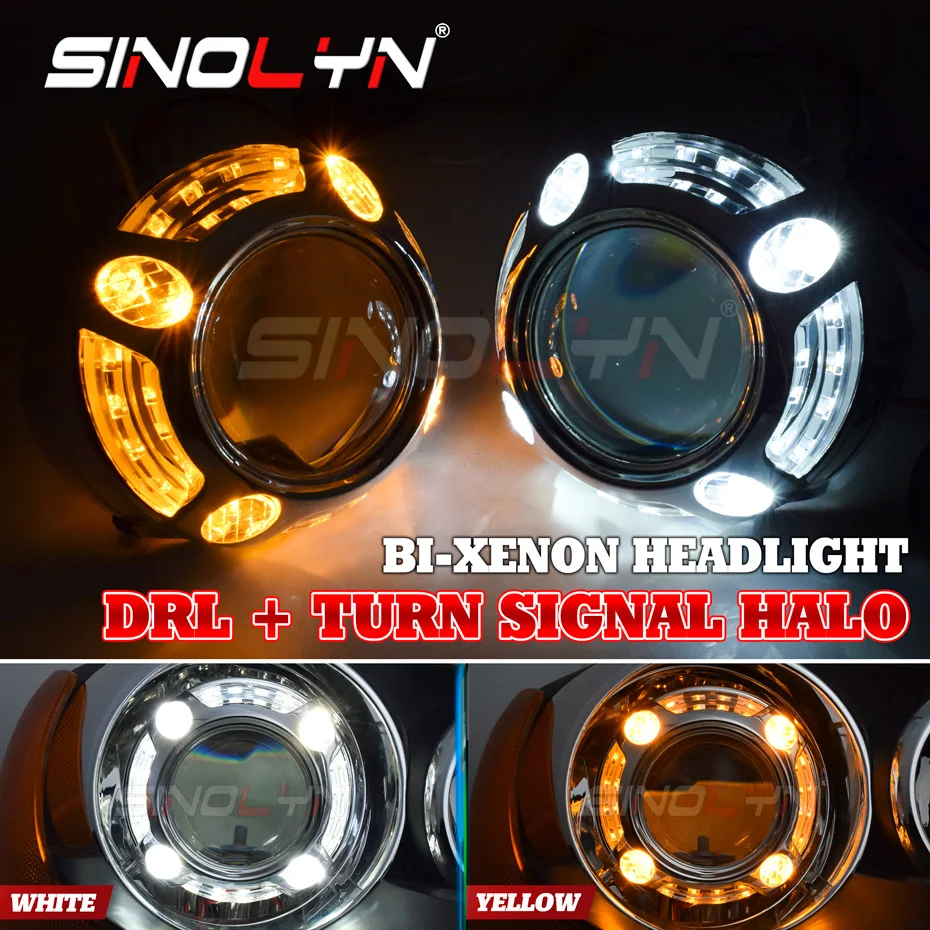 

3 Inch Bi Xenon Projector Lenses For H7 H4 Reflector Headlights Angel Eyes Turn Signal H1 Xenon Lens Car Lights Car Accessories