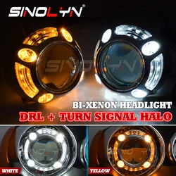 3 Inch Bi Xenon Projector Lenses For H7 H4 Reflector Headlights Angel Eyes Turn Signal H1 Xenon Lens Car Lights Car Accessories