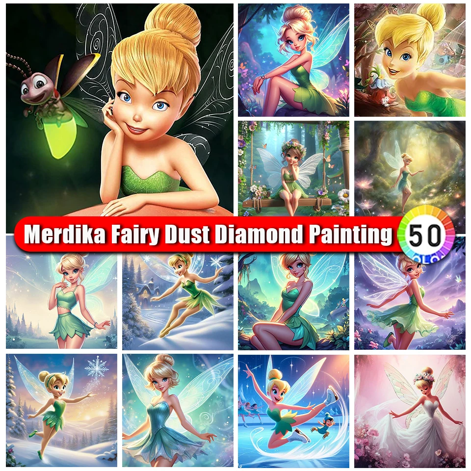 Picture Size Fairy Dust Diamond Painting Tinker Bell Disney Diamond Embroidery 5D Diy Cartoon Rhinestone Mosaic Handmade new