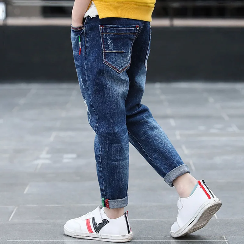New Spring Autumn Boys Jeans Handsome Slim Fit Style Casual Long Trousers For 3-12 Years Kids Children Birthday Present Pants