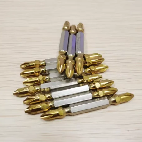 65mm PH2 Magnetic Cross Double-Head Screwdriver Bits Titanium Coated Hex Shank Electric Screw Driver Drill Bit for Enhanced Prec