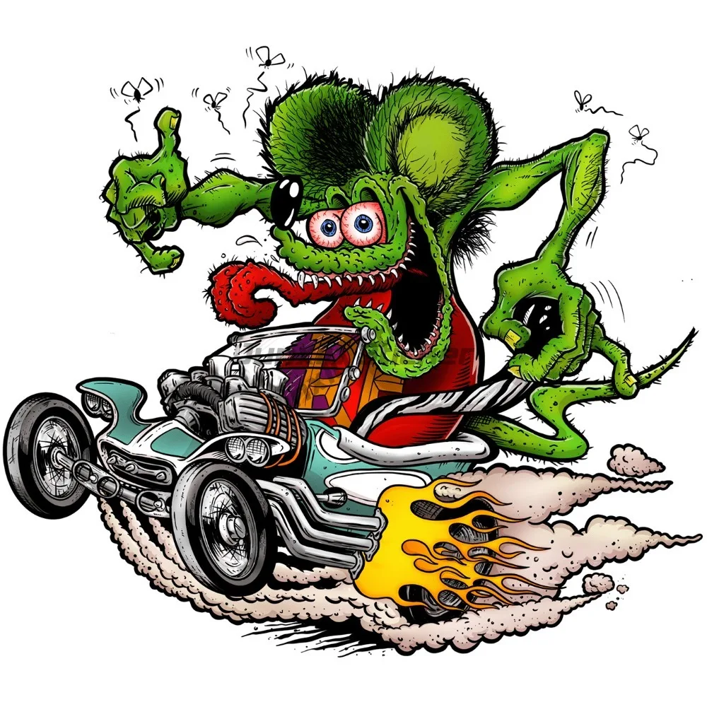 

Rat Fink Sticker Weatherproof Bumper Vinyl Decal High Quality Vinyl Waterproof Exterior Decal Accessories