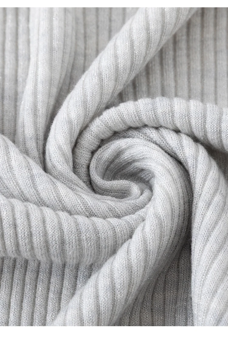 BY3621711 Damen-Pullover mit tiefem V-Ausschnitt, Lurex-Rippstrick-Wollmischung, langen Ärmeln, V-Ausschnitt, Kettenverzierung, schlanke Passform, dezenter Luxus für den frühen Herbst – Detail 25
