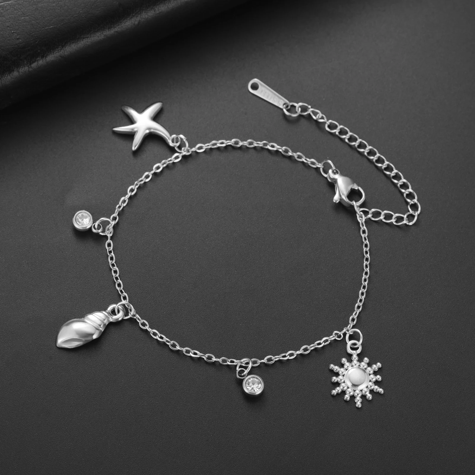 COOLTIME Mode Seestern Krabben Shell Anhänger Armband Edelstahl Boho Sommer Strand Armband Schmuck Geschenk Großhandel – Detail 8