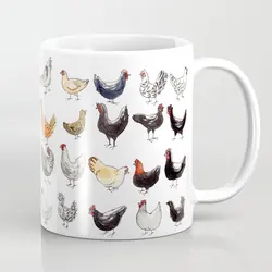 Custom funny Ceramic cups creative cup and cute mugs Personalized gift nordic kawaii cup for tea French chicken breeds