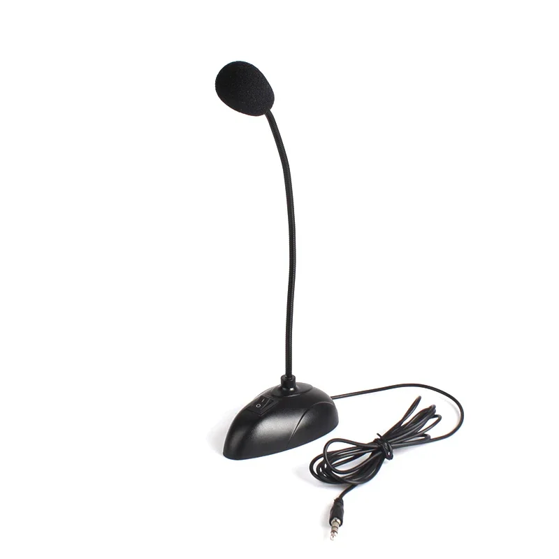 Flexible Stand Mini Studio Speech Microphone 3.5mm Plug Gooseneck Mic Wired Microphone for Computer PC Desktop Notebook #21230