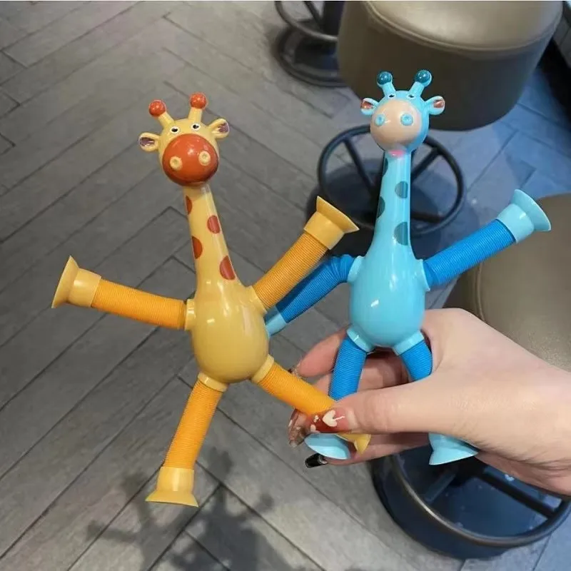 

Expansion Tube Versatile Giraffe Toy Puzzle Toy Cartoon Suction Cup Parent-Child Interactive Decompression Toy Kindergarten Gift