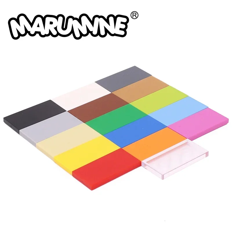 Marumine 50PCS 2x4 Tile Plate Moc Classic Building Brick Generic Block Compatible with 87079 Floor Board DIY Accessories Parts